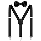 AOOWU Hosenträger für Herren, Breit 2.5 cm mit sehr Starken 3 Metall Clip, 2er Set mit farblich...