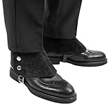 Herren Gangster Spats 20er Jahre Leder Stiefelüberzüge für Männer Snap Spats Vintage Stil Dapper...