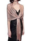 DiaryLook stola für abendkleid glitzer schal silber damen festlich 20er jahre silber kleid,Rose...