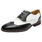 ANUFER Herren Stattlich Mikrofaser Leder Brogues Hochzeitsschuhe Farbblockierung Oxfords Formell...