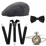 Wagoog 20er jahre Herren Mafia Kostüm - 1920 Herren Gatsby Accessoires Inklusive Panamahut...