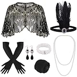 ELECLAND 10-teiliges 1920er Flapper Gatsby Accessoires-Set Fashion Roaring 20's Theme Set mit...
