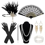 Firtink 9 Stück 20er Jahre Kostüm Damen, 20er Jahre Accessoires, 1920er Accessoires Damen...